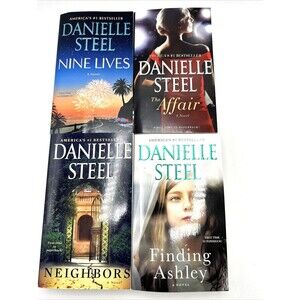 Lot of 4 Danielle Steel Paperback Nine Lives,Neighbor s,Finding Ashley,The Affai